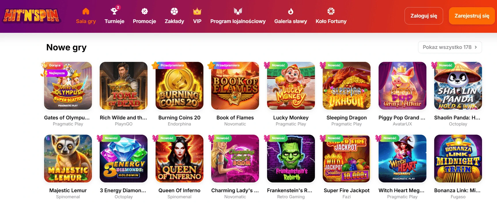 HitNSpin Casino Screenshot